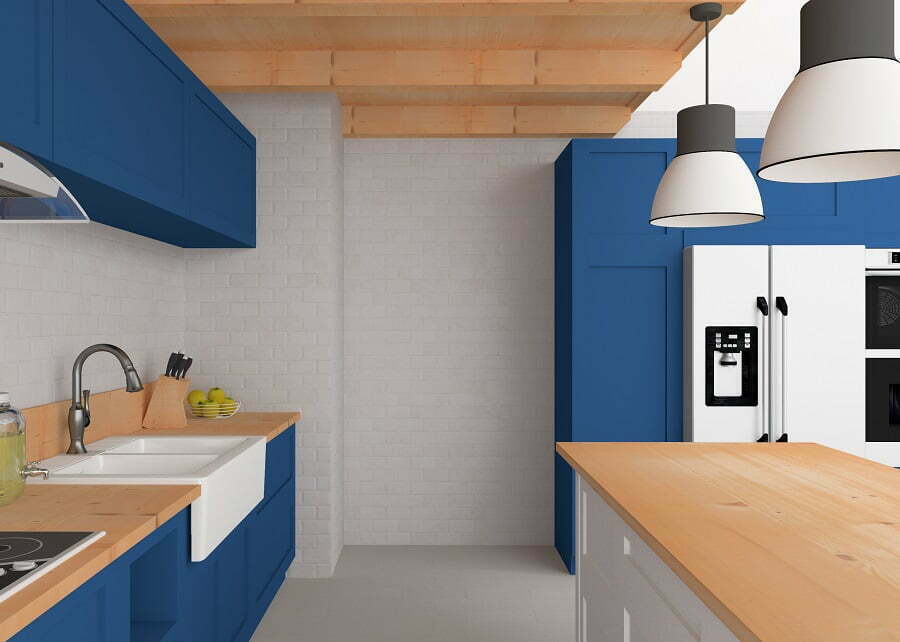 kitchen blue paint