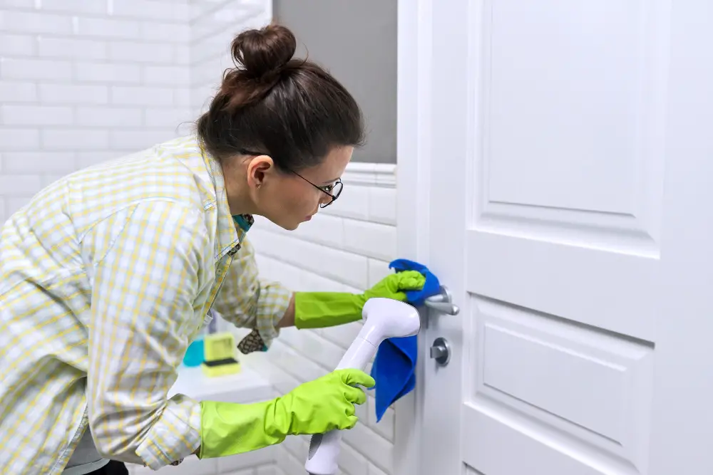 cleaning house door