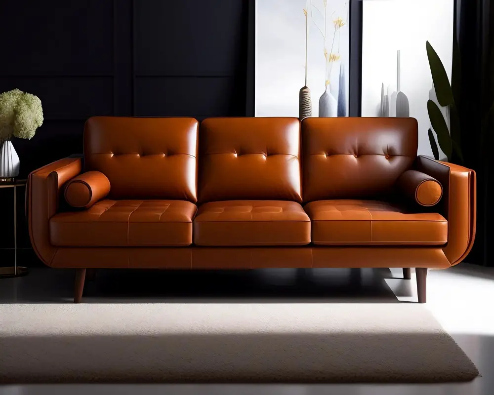 faux leather couch