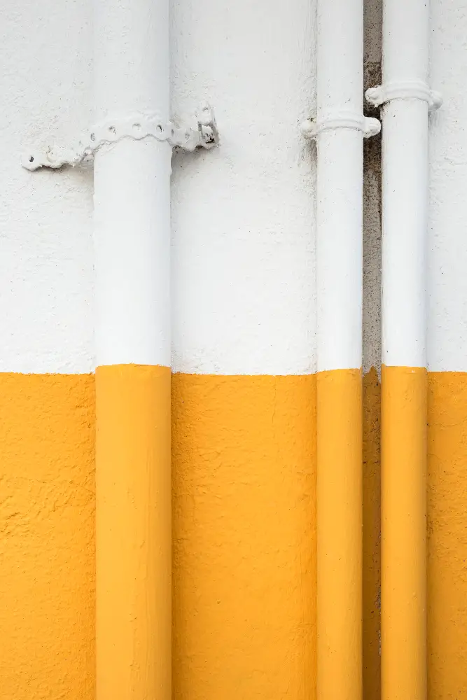 painted pipes in home