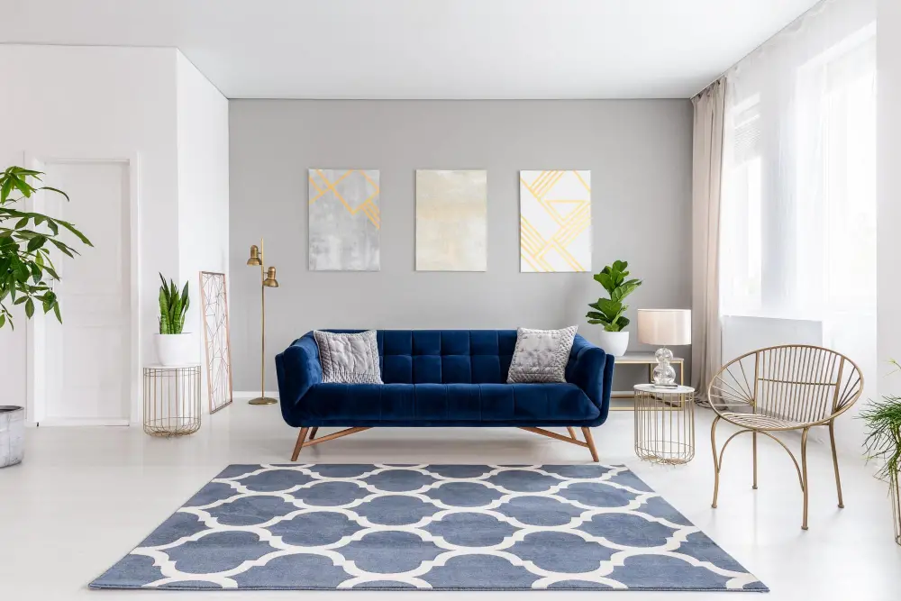 Blue and White Rug