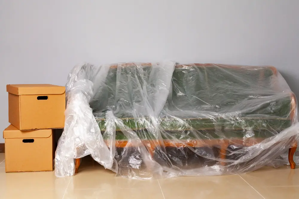 Plastic wrap couch