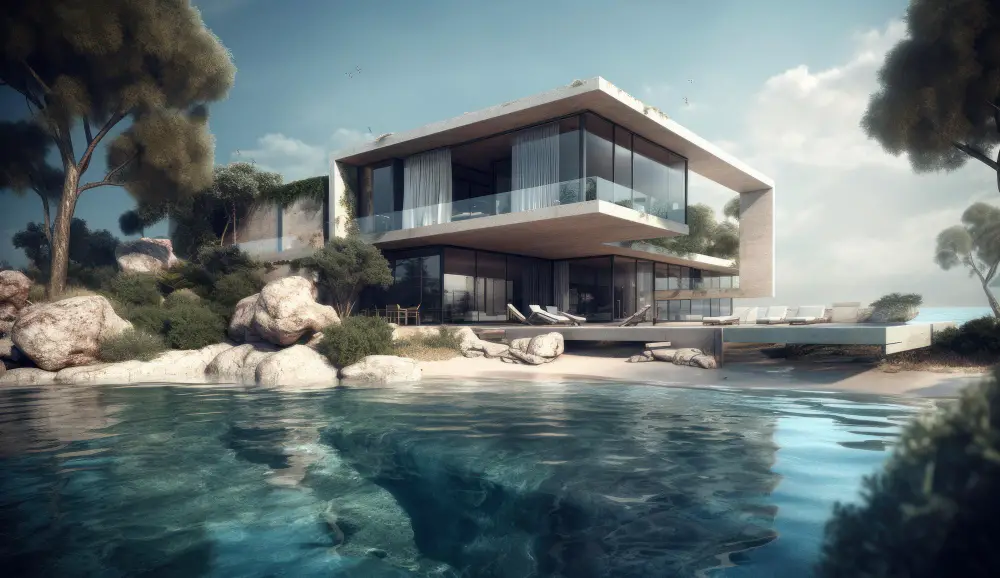 waterfront house