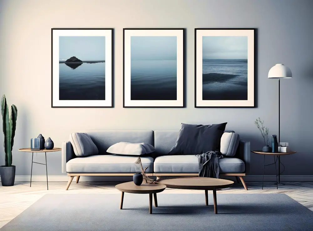 Diptychs and Triptychs Hanging Pictures Over Couch