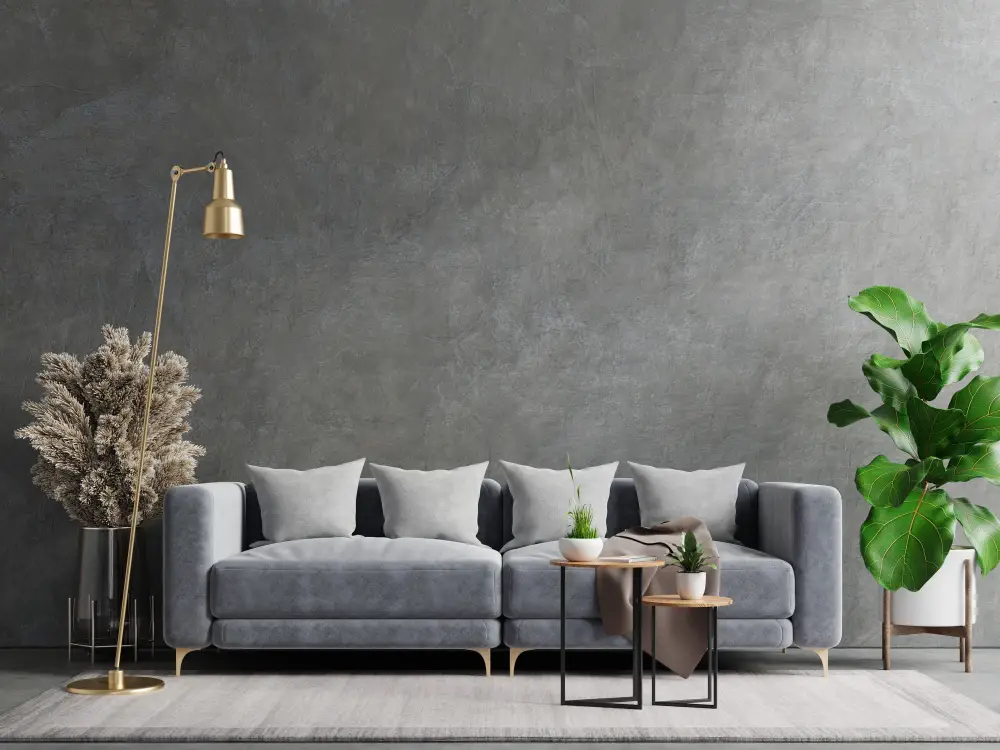 Lighting and Grey Couches