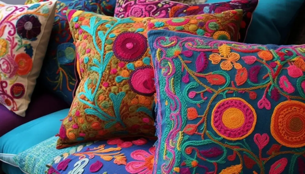 Multi-Colored Kantha Sofa