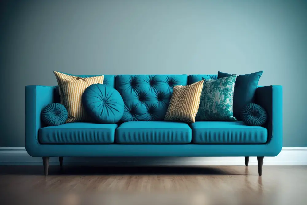 Soothing Blue-Green Sofa