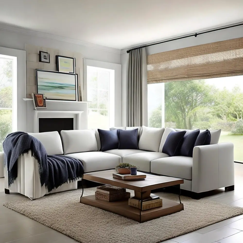 Synthetic fibers Rugs Sectional Couch