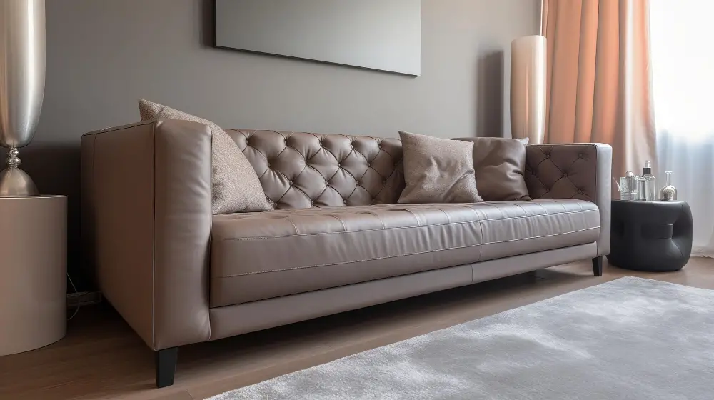 Taupe Velvet Sofa