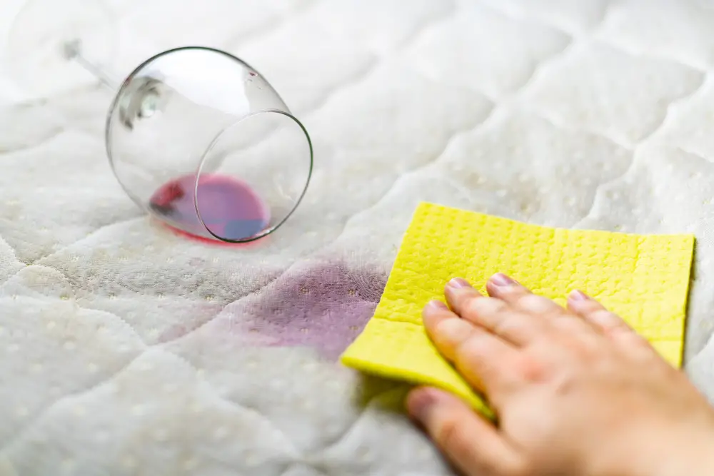 Blotting Wine Stain Spills on White Couch