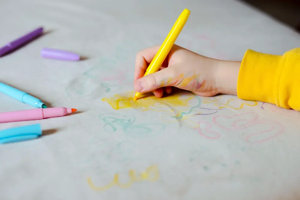 Color Pen Drawing Stains Couch Kids