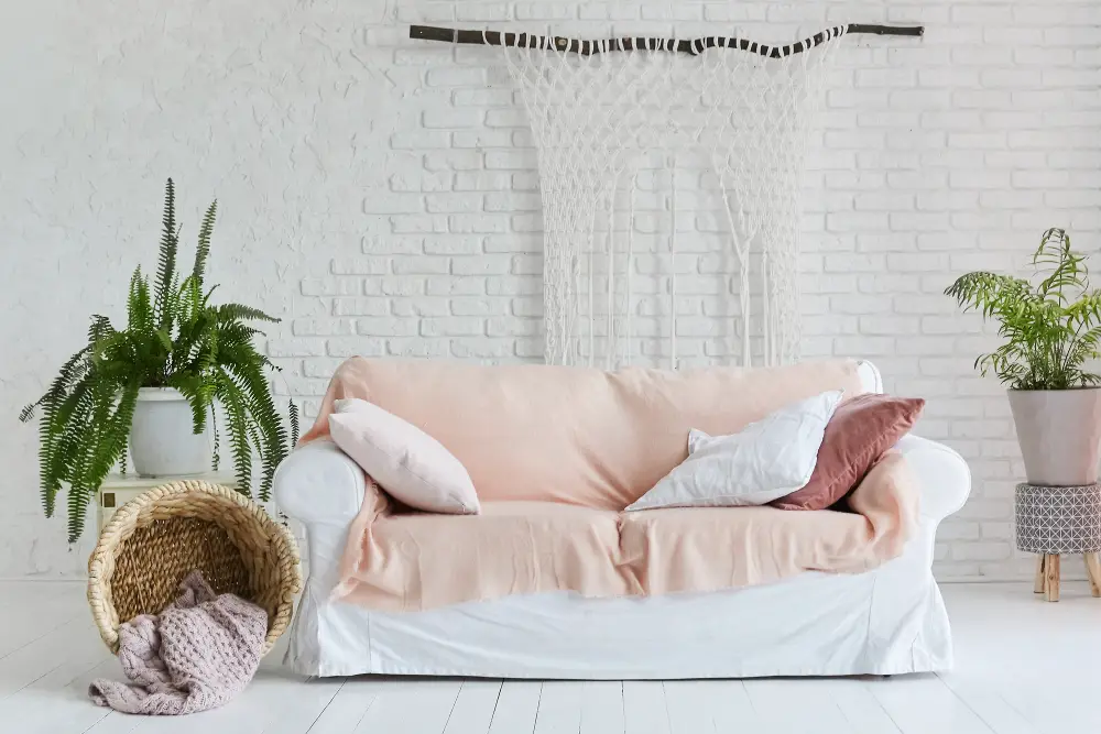 Stretch White Couch Cover