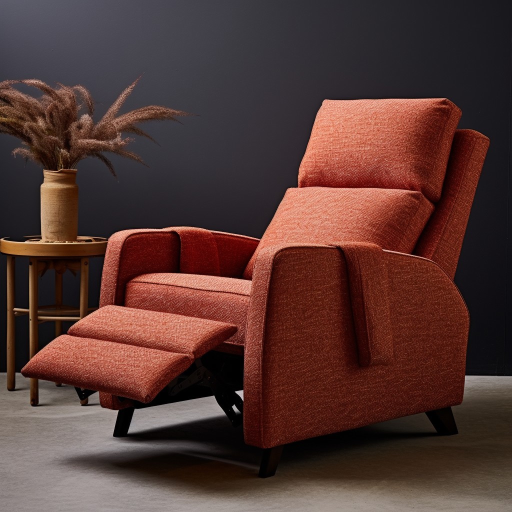 boucle recliner with retro design