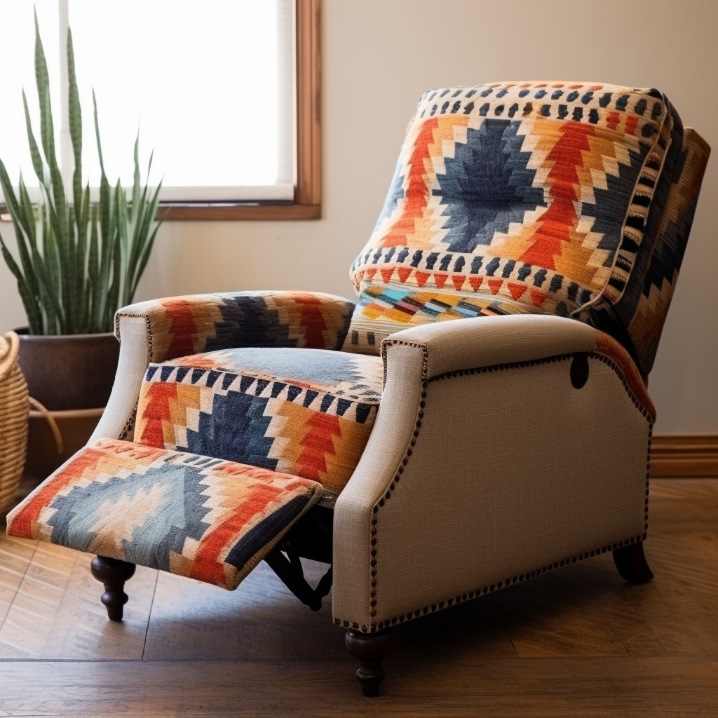 boucle recliner with unique patterns