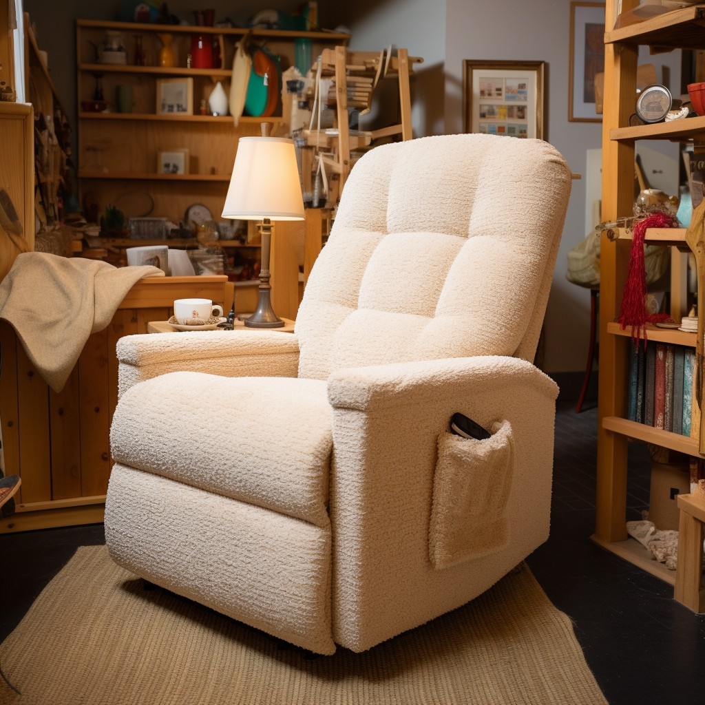fully padded boucle recliner chair