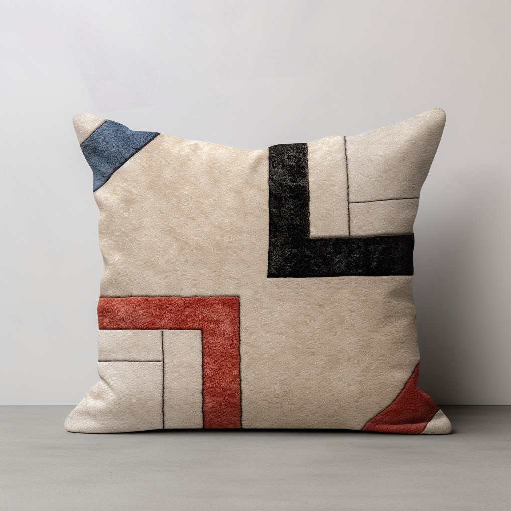 geometric style boucle throw pillow
