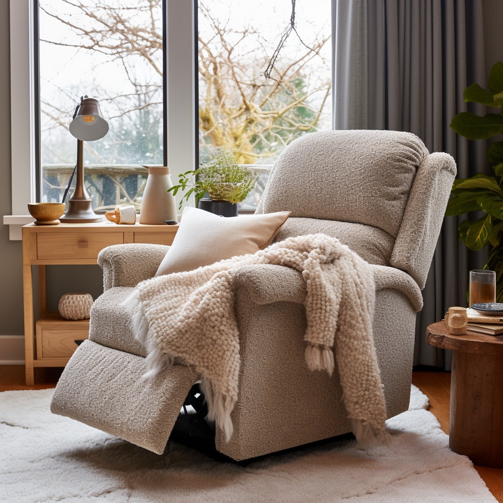 lumbar supporting boucle recliner