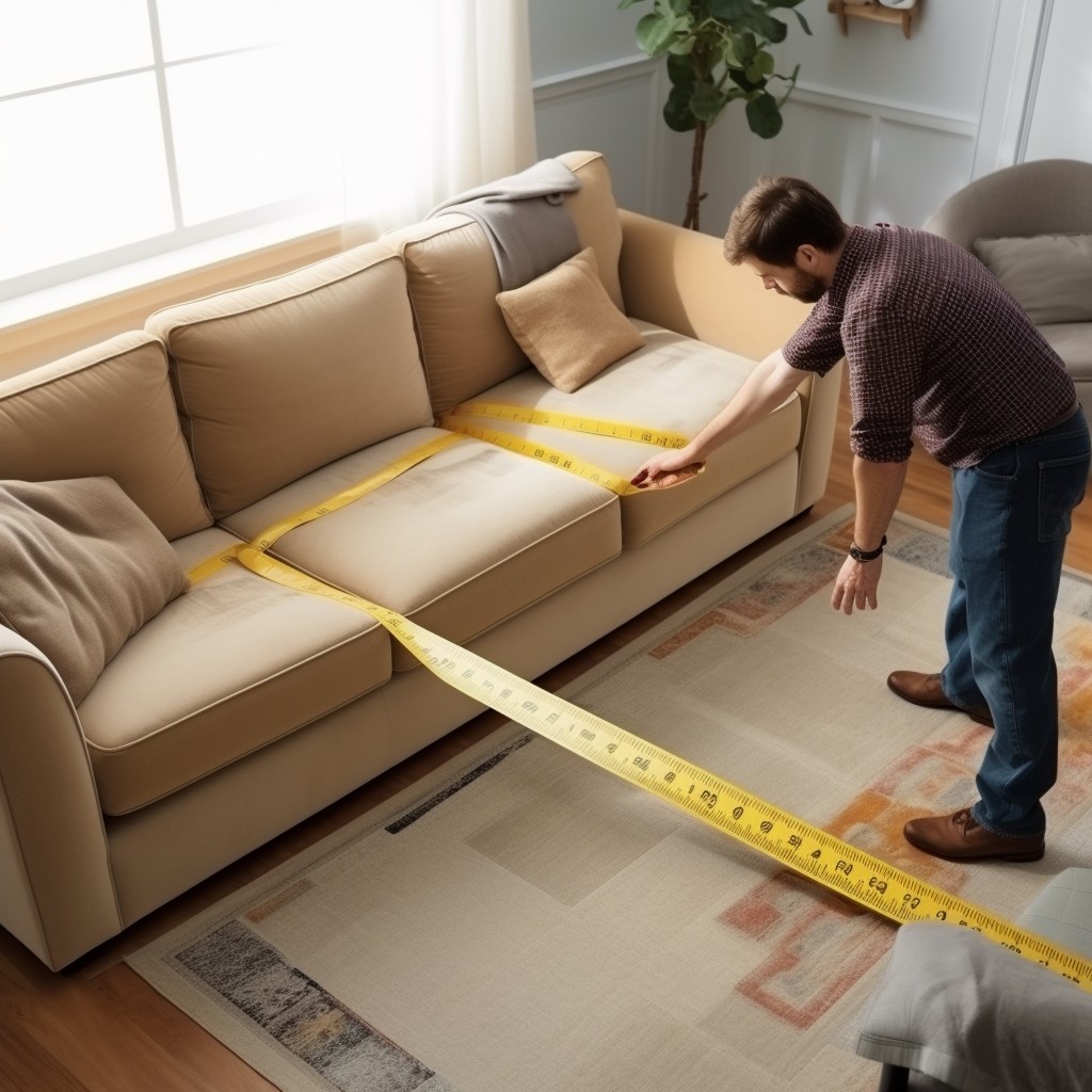 measuring length of sectional couch