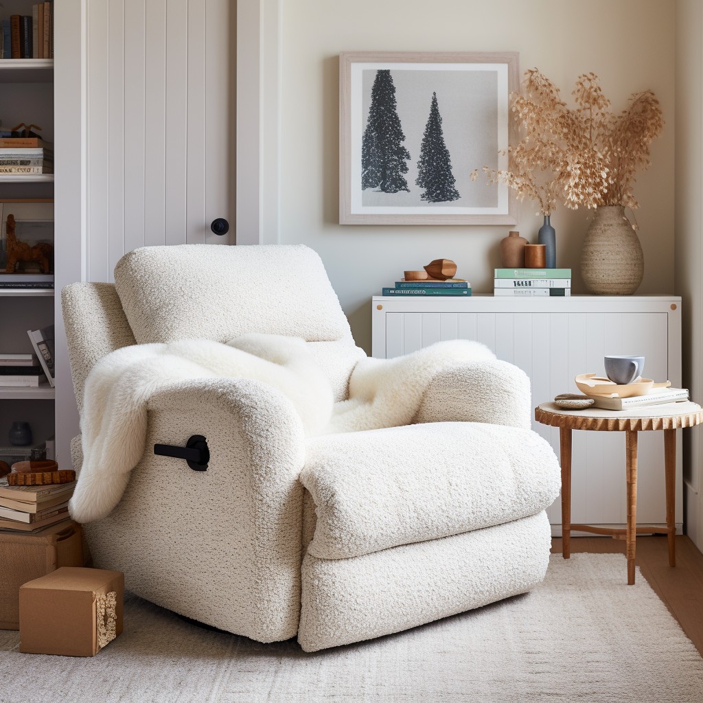 oversized boucle recliner for comfort