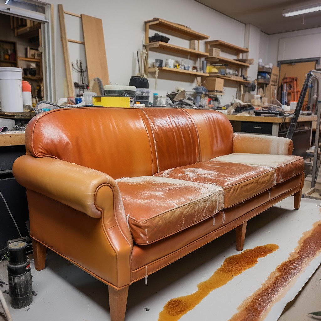 preparing the leather couch
