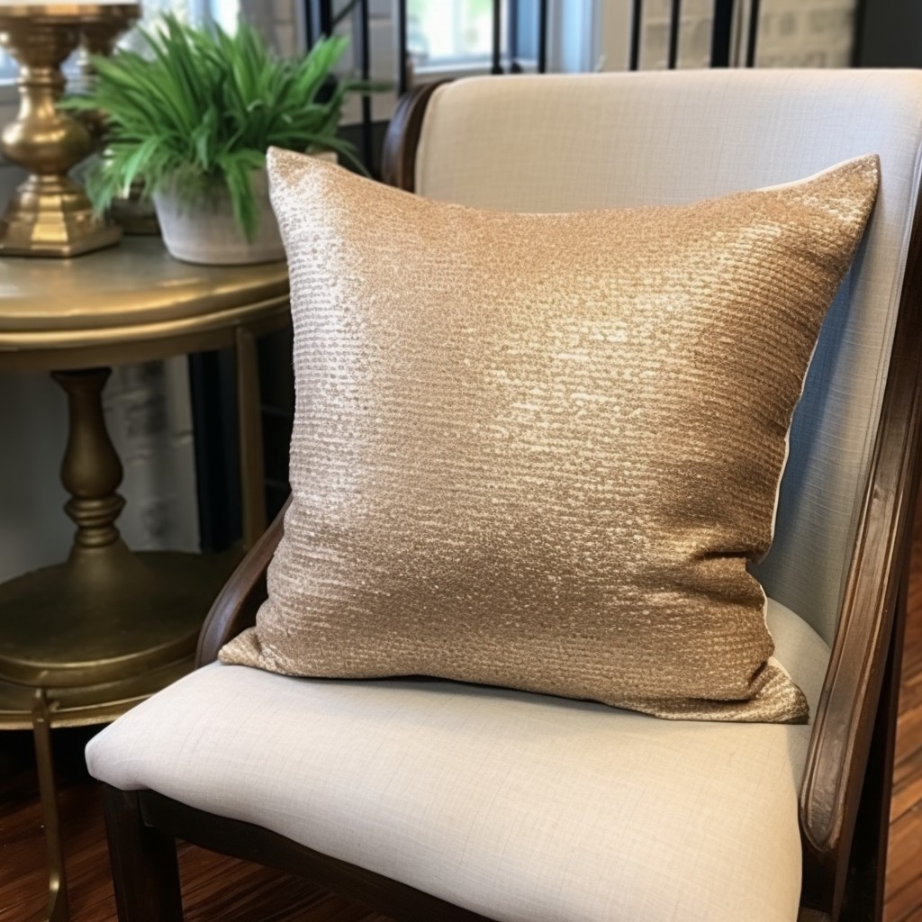 shimmery metallic boucle throw pillow