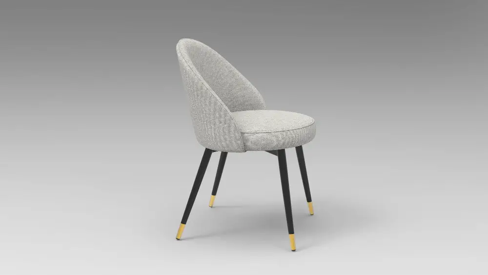 Boucle Chair With Metallic Frame for Industrial Touch