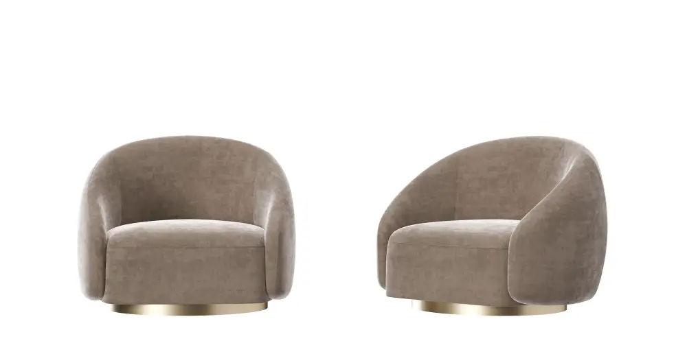 Boucle Swivel Chair Living