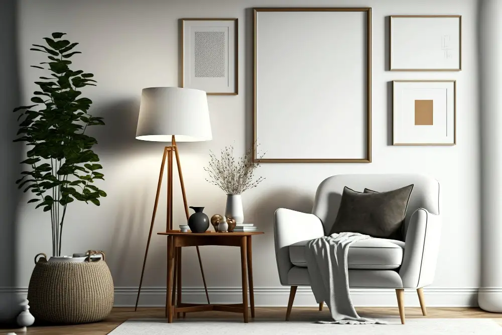 Cozy Reading Corner Featuring a Boucle Chair Living