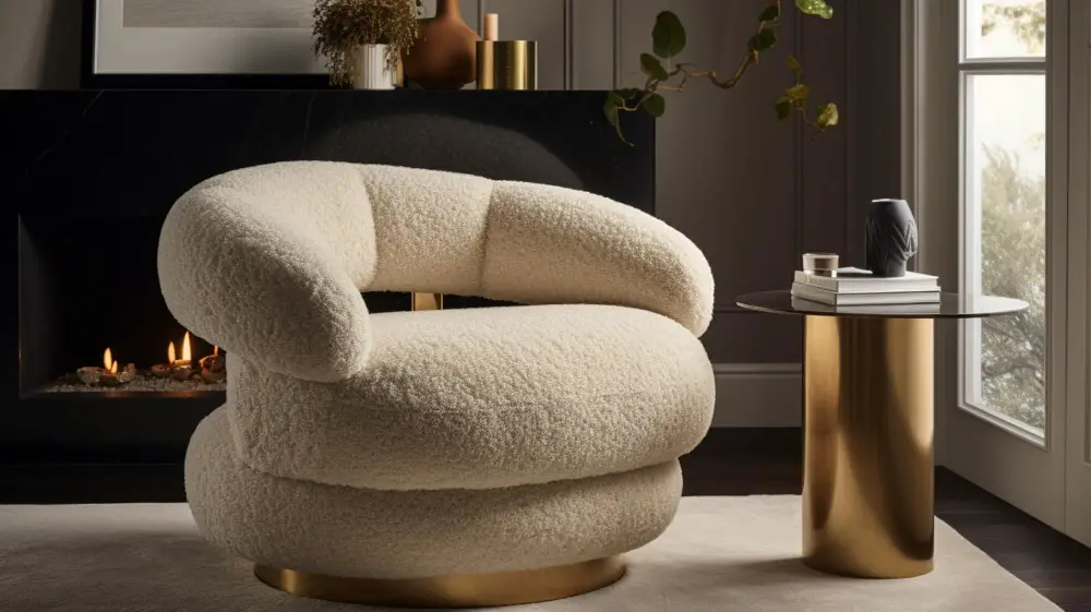 Oversized Boucle Chair Living