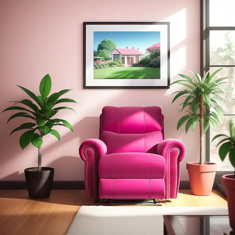 Pink Recliner Pink Wall 