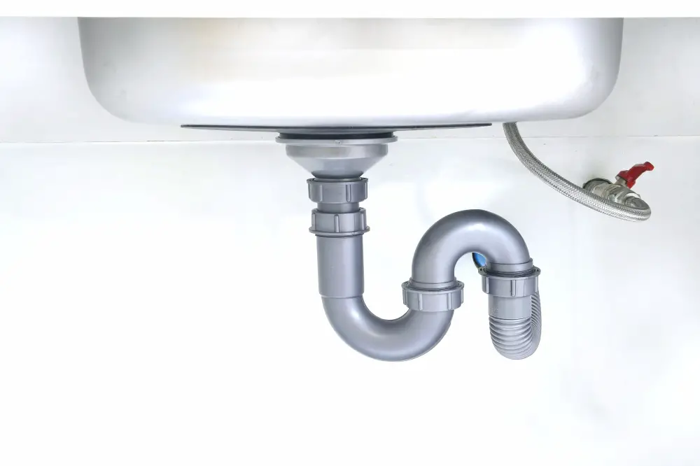 Plumbing Pipes Under Sink - Water Supply and Drain Pipe