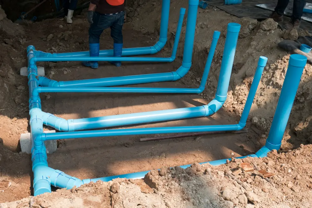 Underground Water Piping in construction site