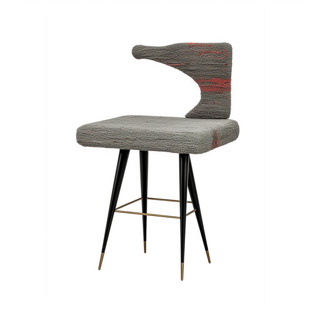 abstract shaped boucle stools
