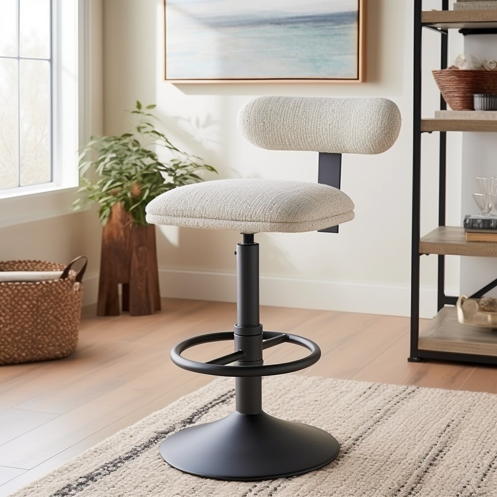 adjustable height boucle counter stools