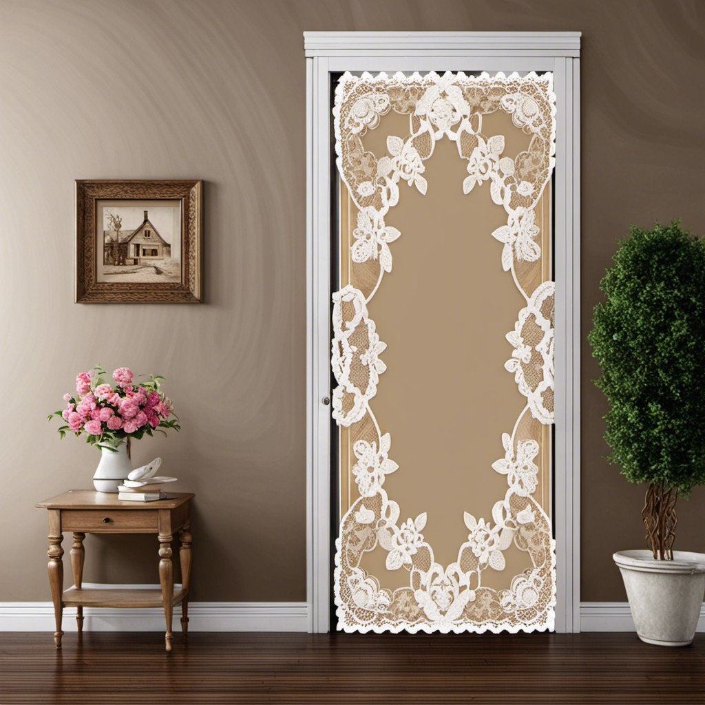 antique lace fabric door cover