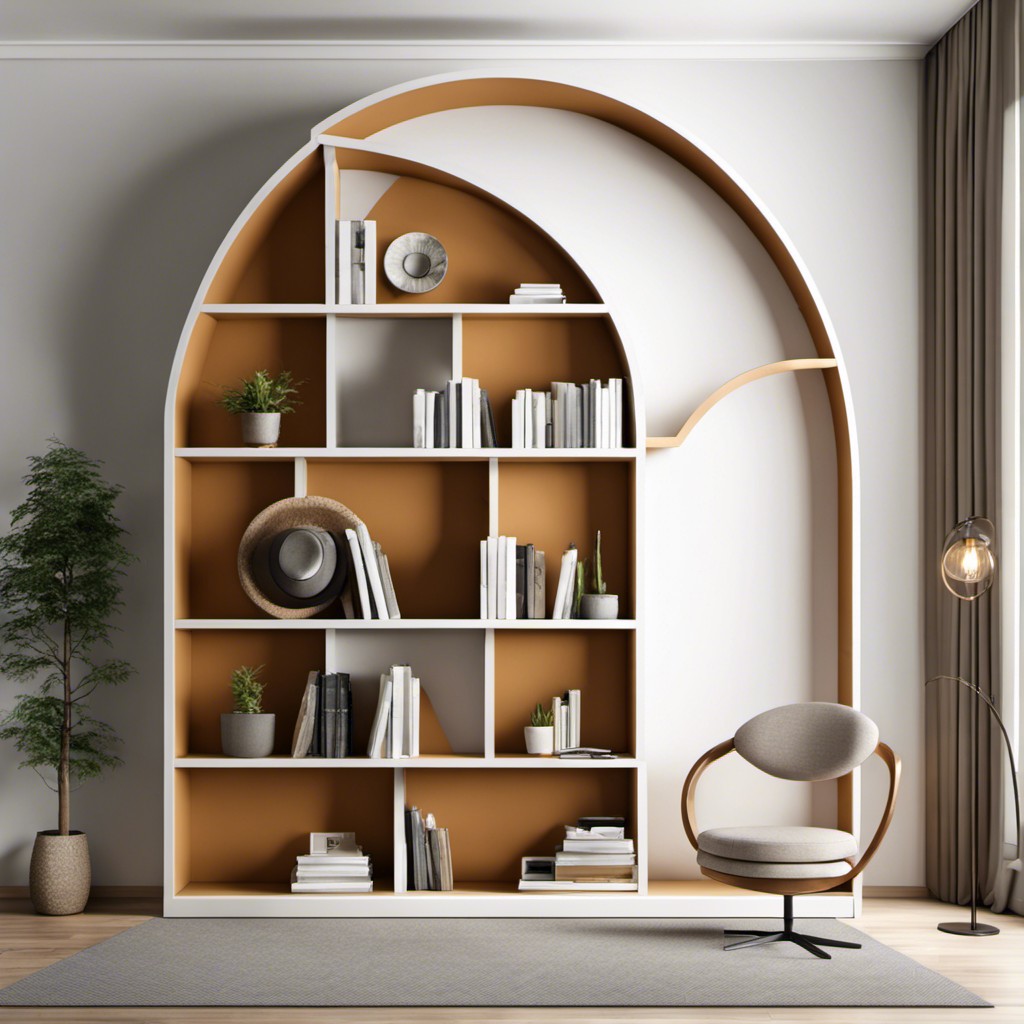 arc shaped bookshelf