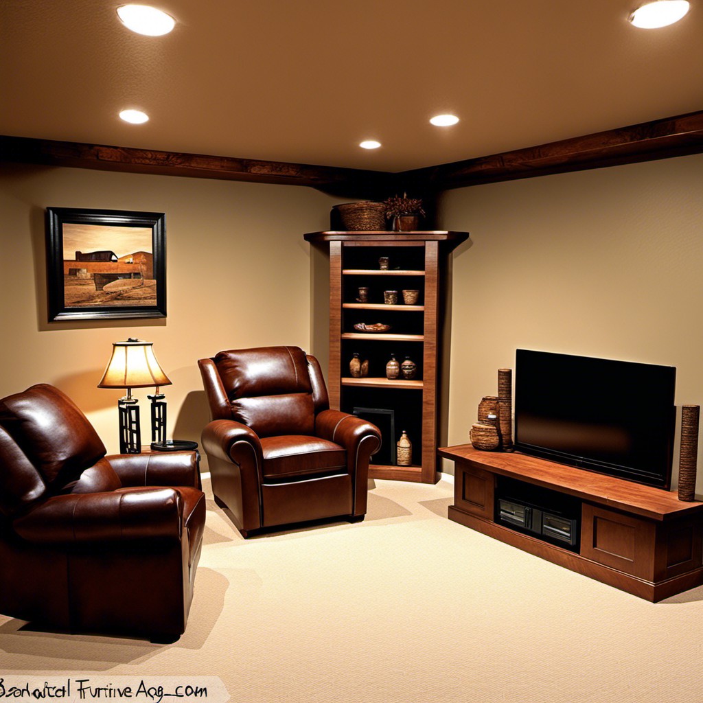 basement furniture arrangement