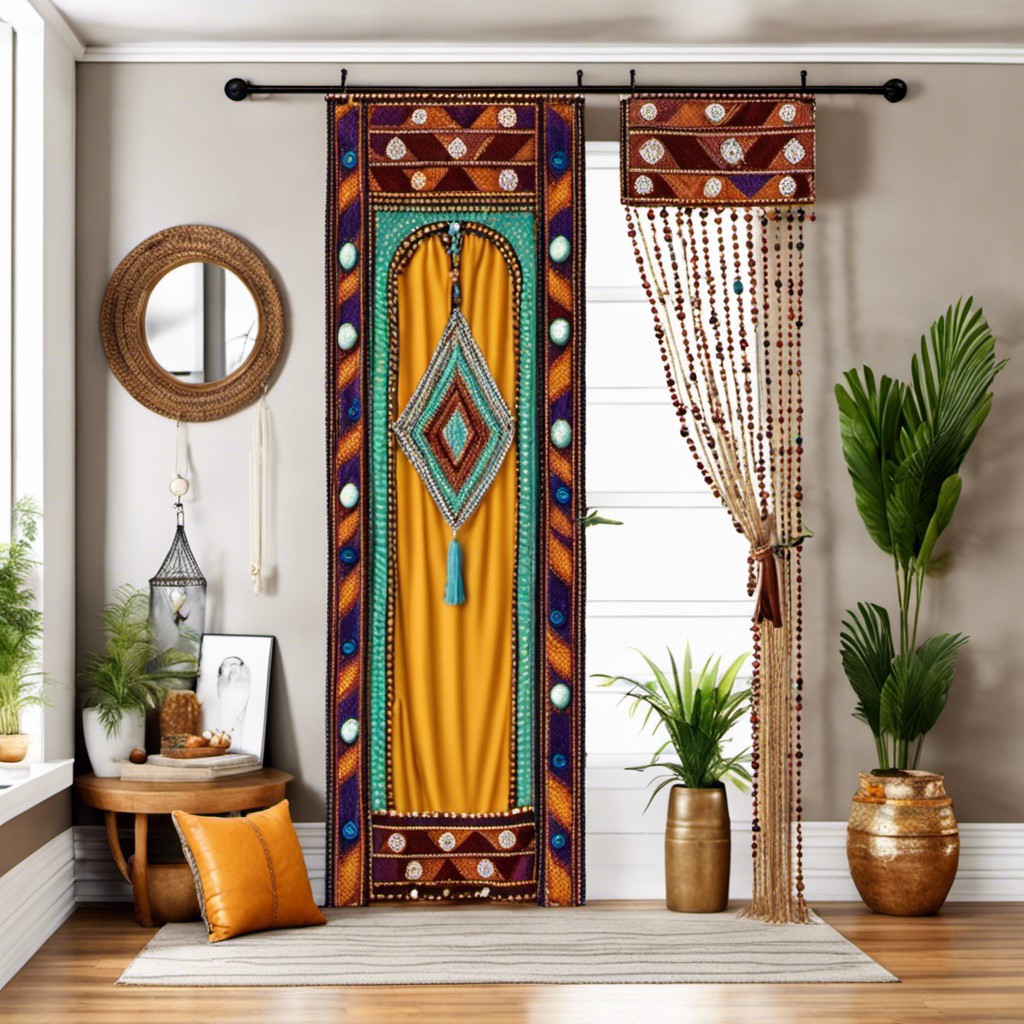 beaded curtain door for a bohemian touch