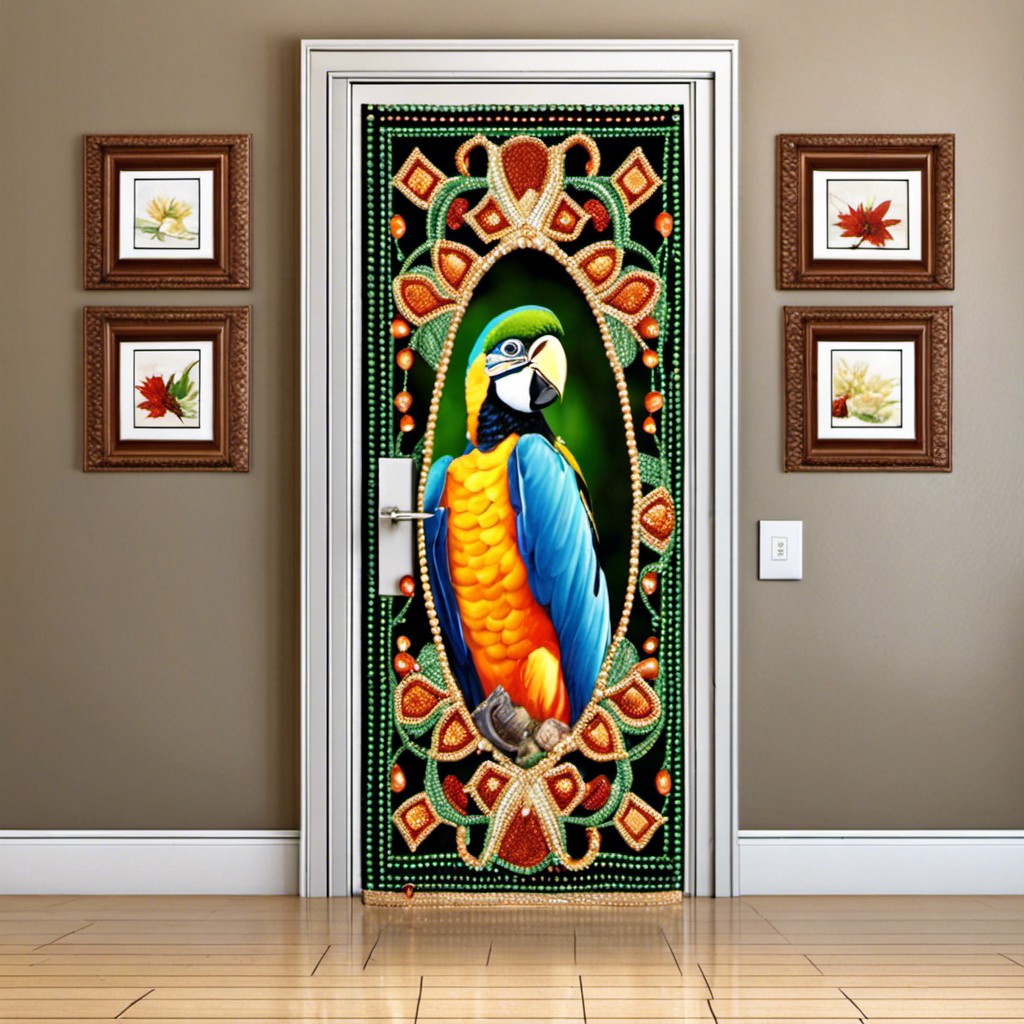 beaded fabric door cover