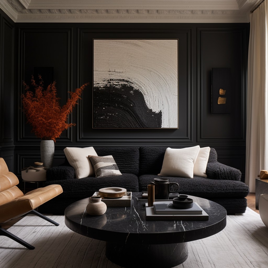 black boucle sofa for a sophisticated look