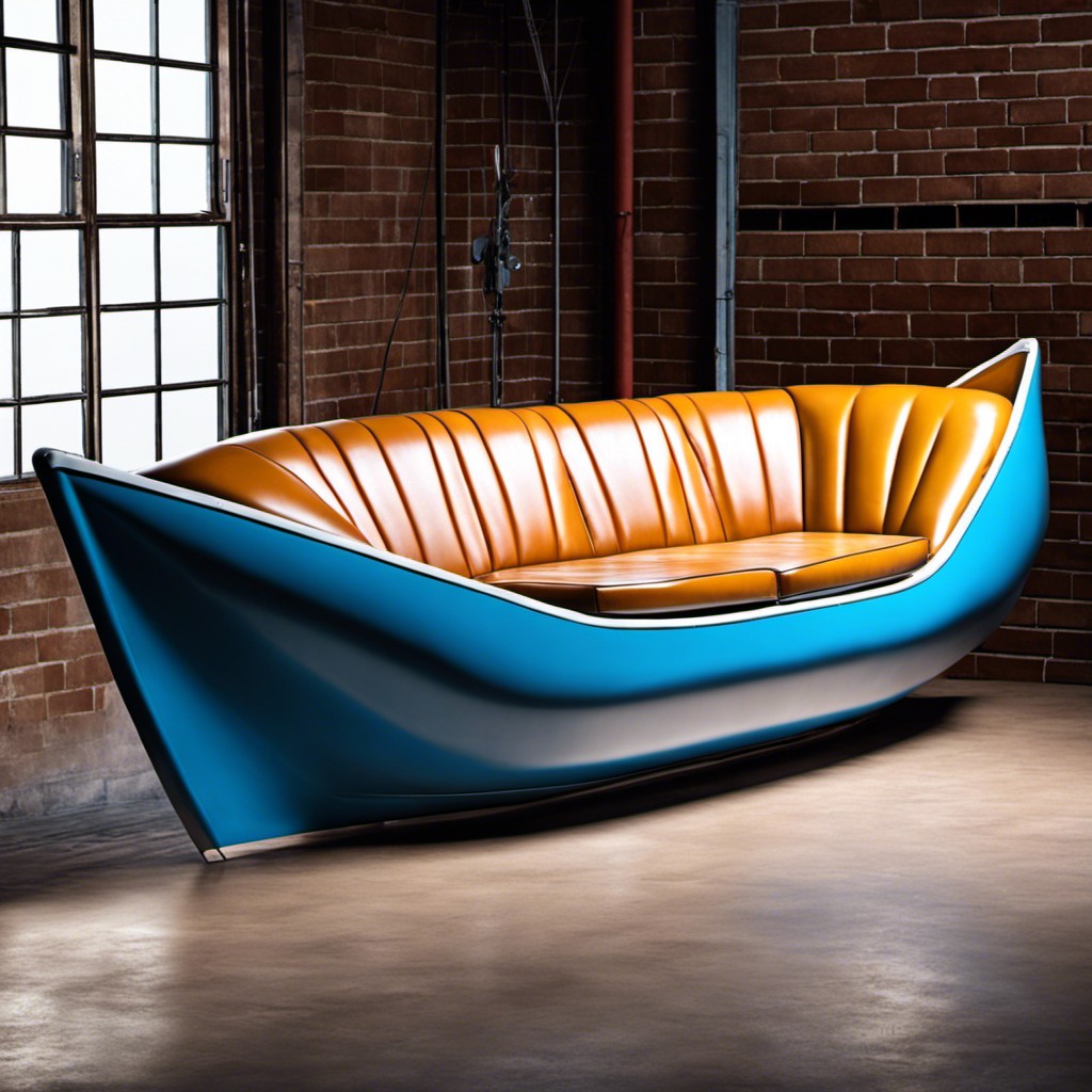 boat shaped fiberglass couch