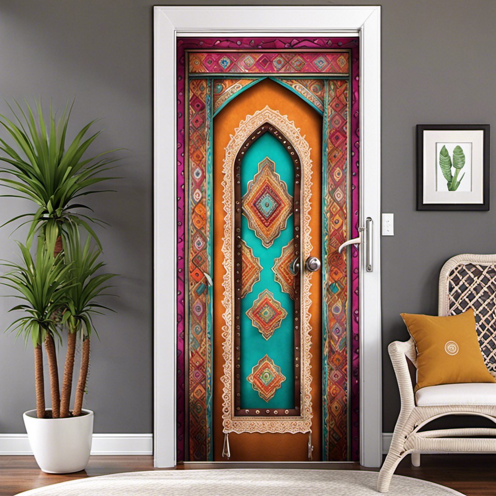 bohemian style fabric door cover