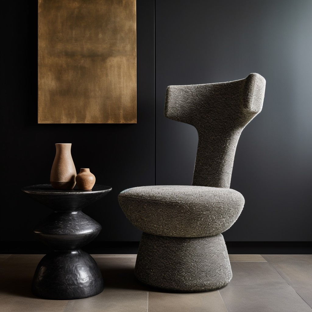 boucle accent chair with a tall backrest for a dramatic look