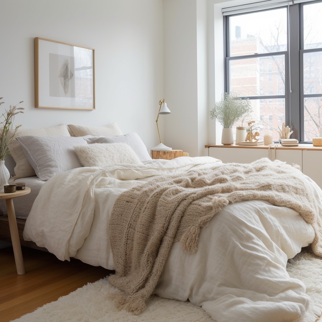 boucle bedspread for additional texture