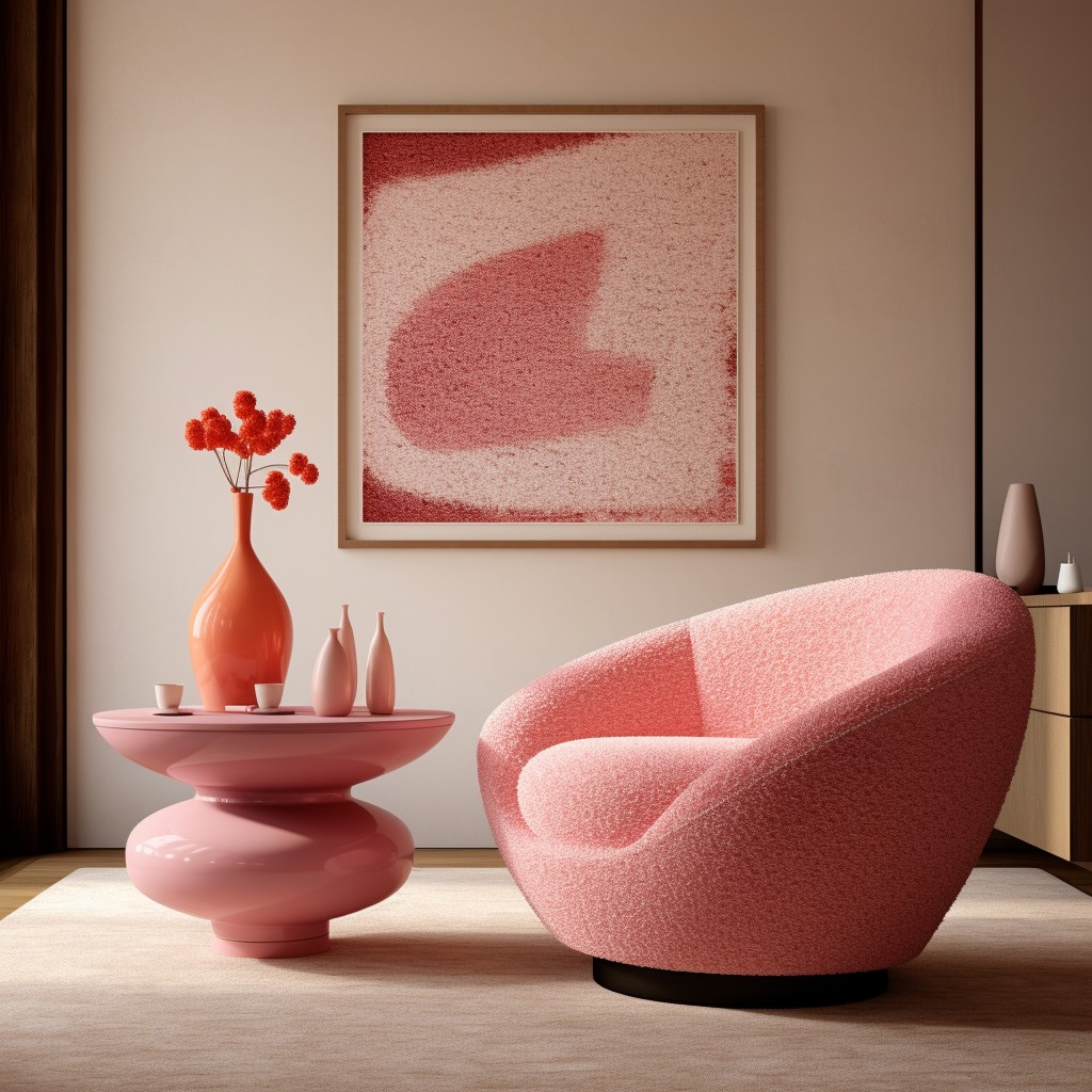 boucle coral pink chair