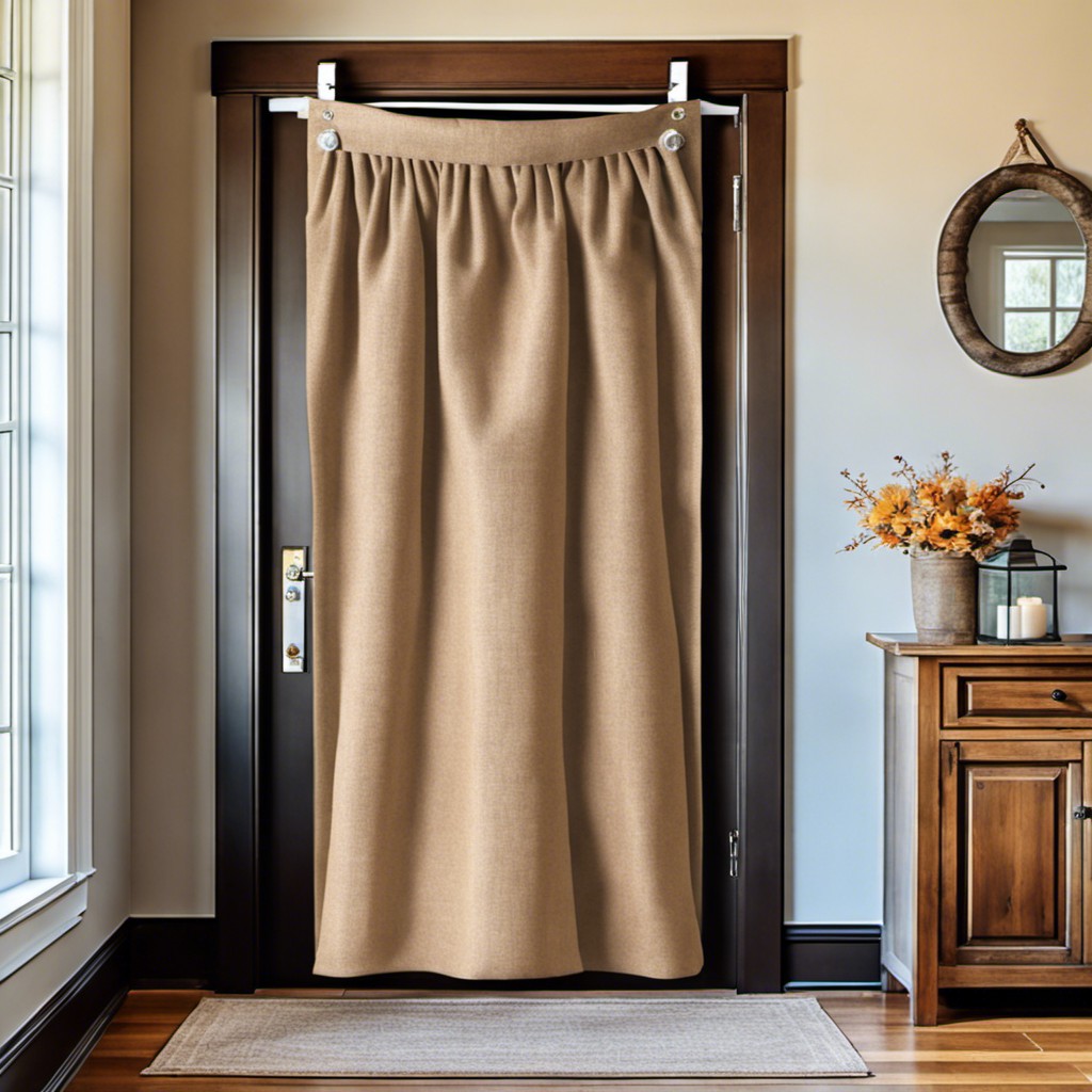 burlap fabric door cover for rustic homes