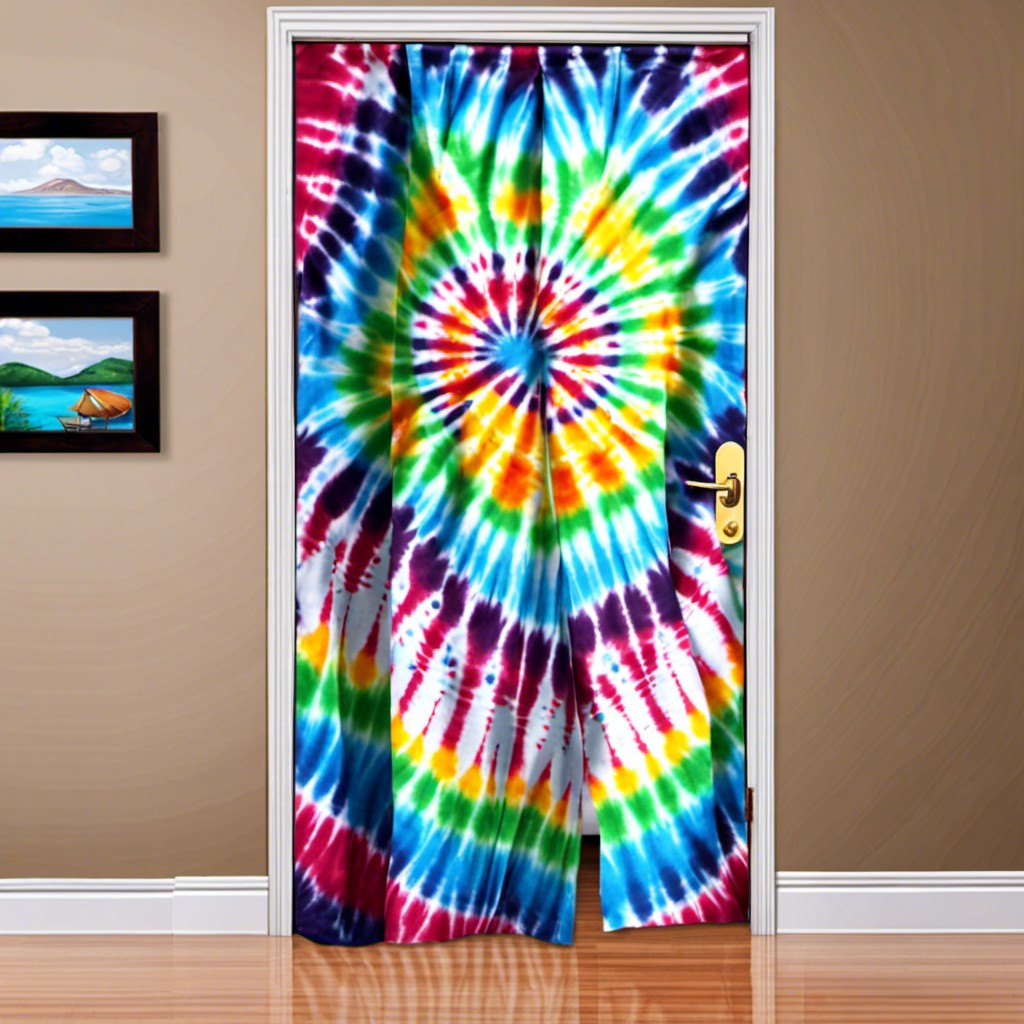 cotton fabric door cover with tie dye effect