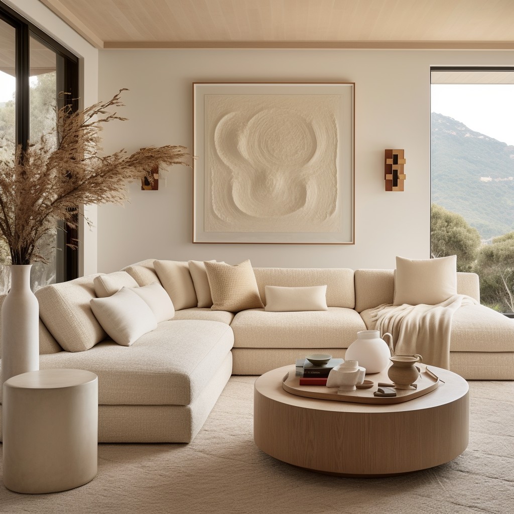 cream colored boucle sectional