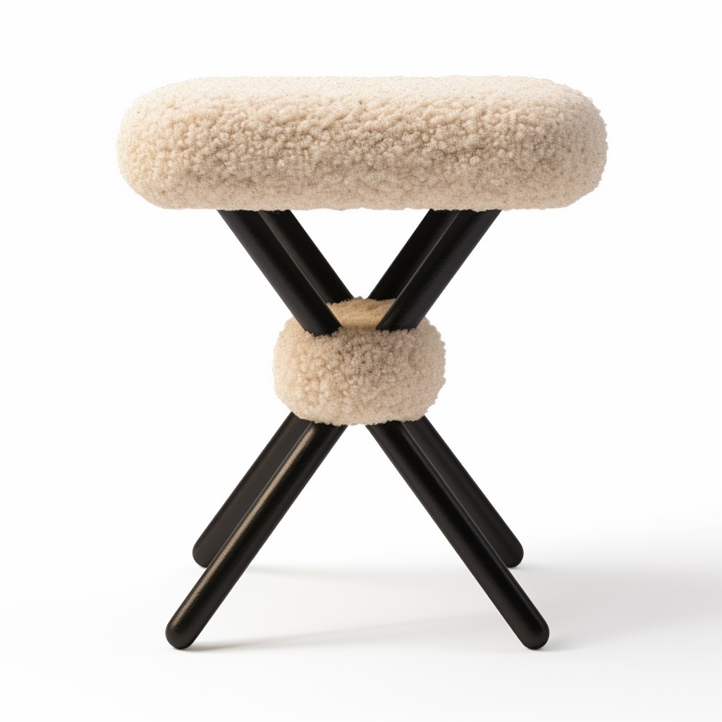 cross legged boucle counter stools