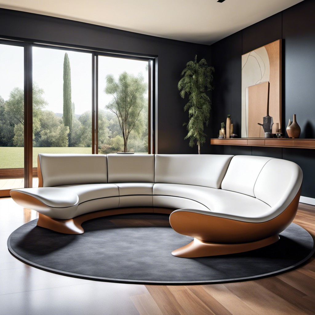 curved fiberglass couch for a modern look